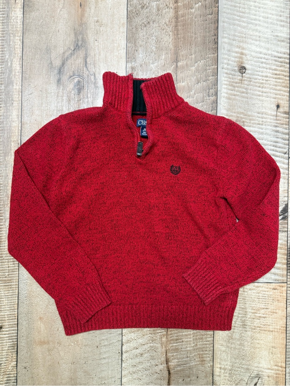 Chaps Men's Red Half-Zip Knit Sweater